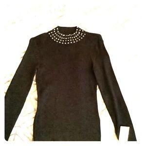 Sweater, diamond studded neckline